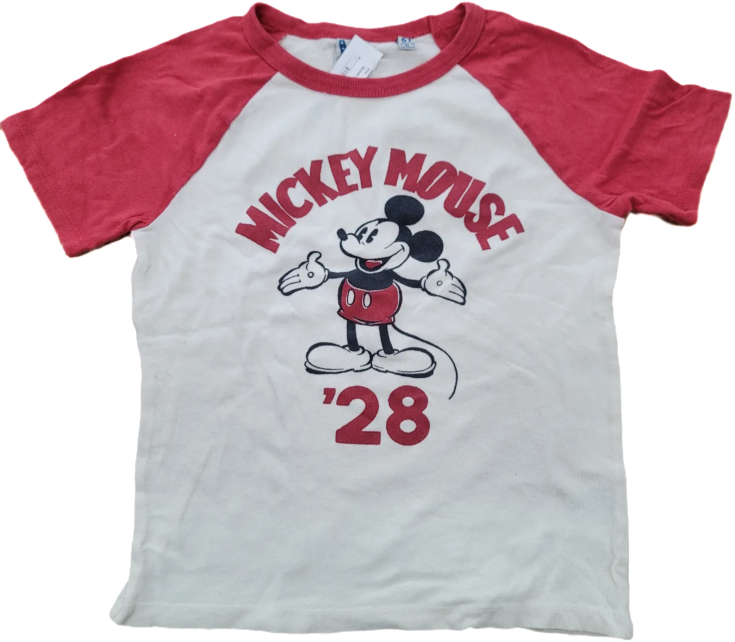 Mickey grey/red raglan