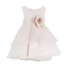 Mimilú Light Pink Tulle Mini Dress With Powder Flower