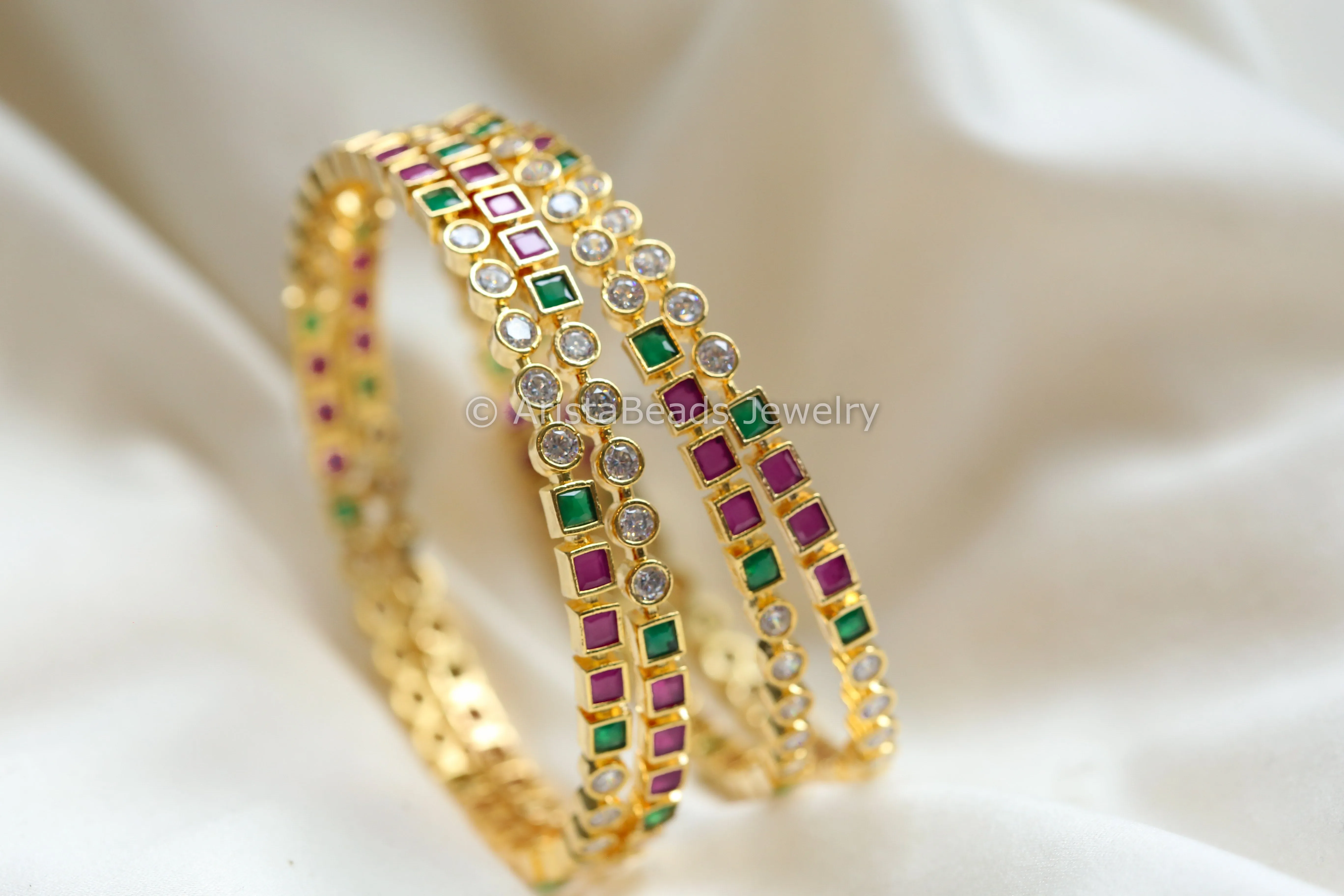 Multicolor CZ Bangle Set (set of 4)