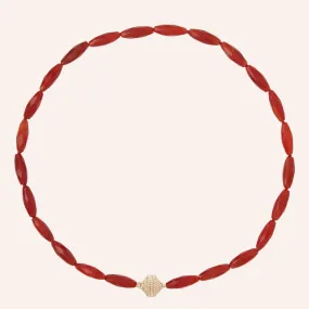 Nancy Faceted Carnelian Tube Mini Necklace