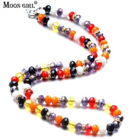 New Design Multicolor Crystal Beads Long Necklace