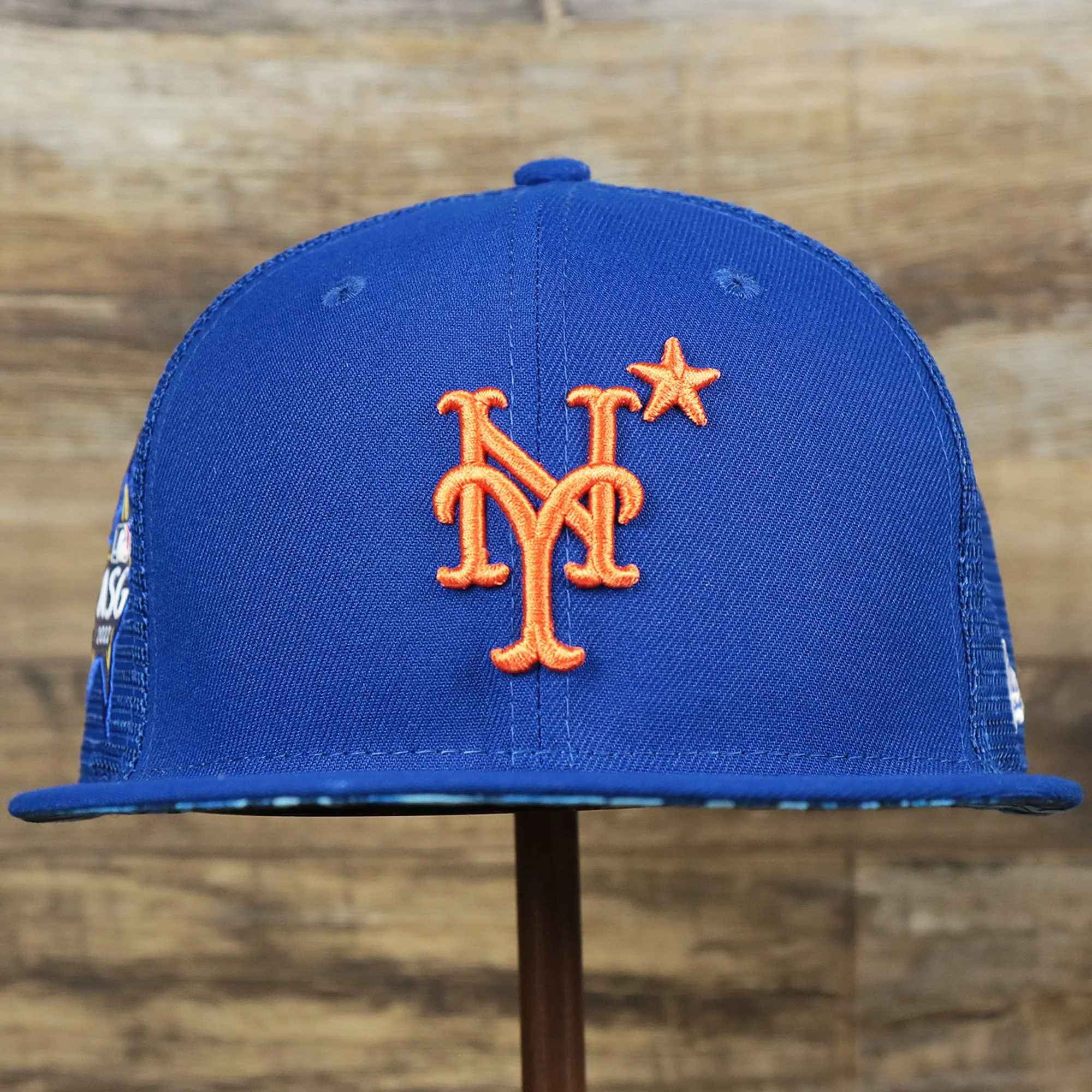 New York Mets Metallic All Star Game MLB 2022 Side Patch 9Fifty Mesh Snapback | ASG 2022 Royal Blue Trucker Hat