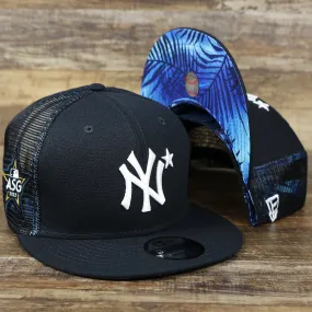 New York Yankees Metallic All Star Game MLB 2022 Side Patch 9Fifty Mesh Snapback | ASG 2022 Navy Blue Trucker Hat