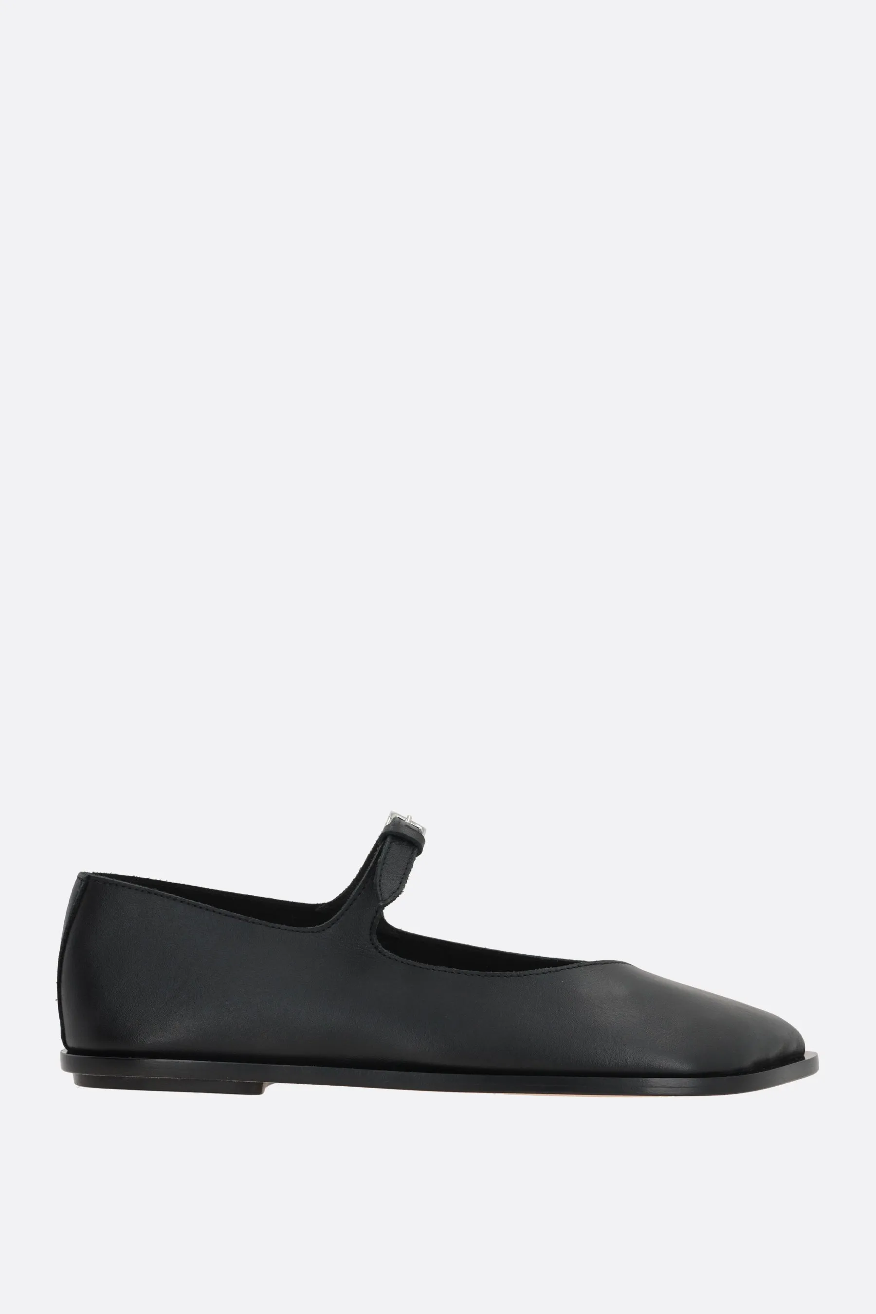 Obiqua smooth leather mary-jane ballerinas