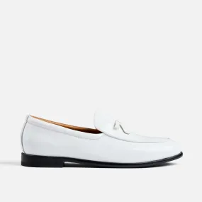 Odell White Patent Leather Belgian Loafers