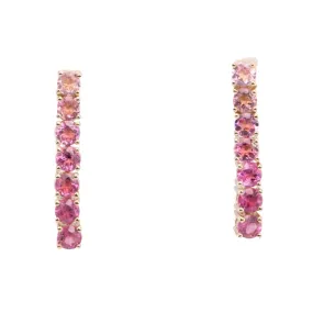 Ombre Pink Tourmaline Long Earrings 14K Gold R3203