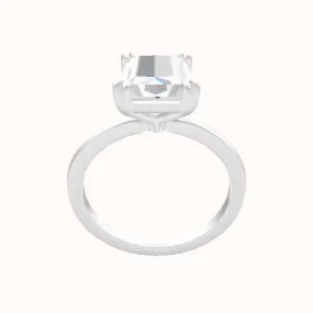 Open Solitaire Engagement Ring With Double Prongs Head