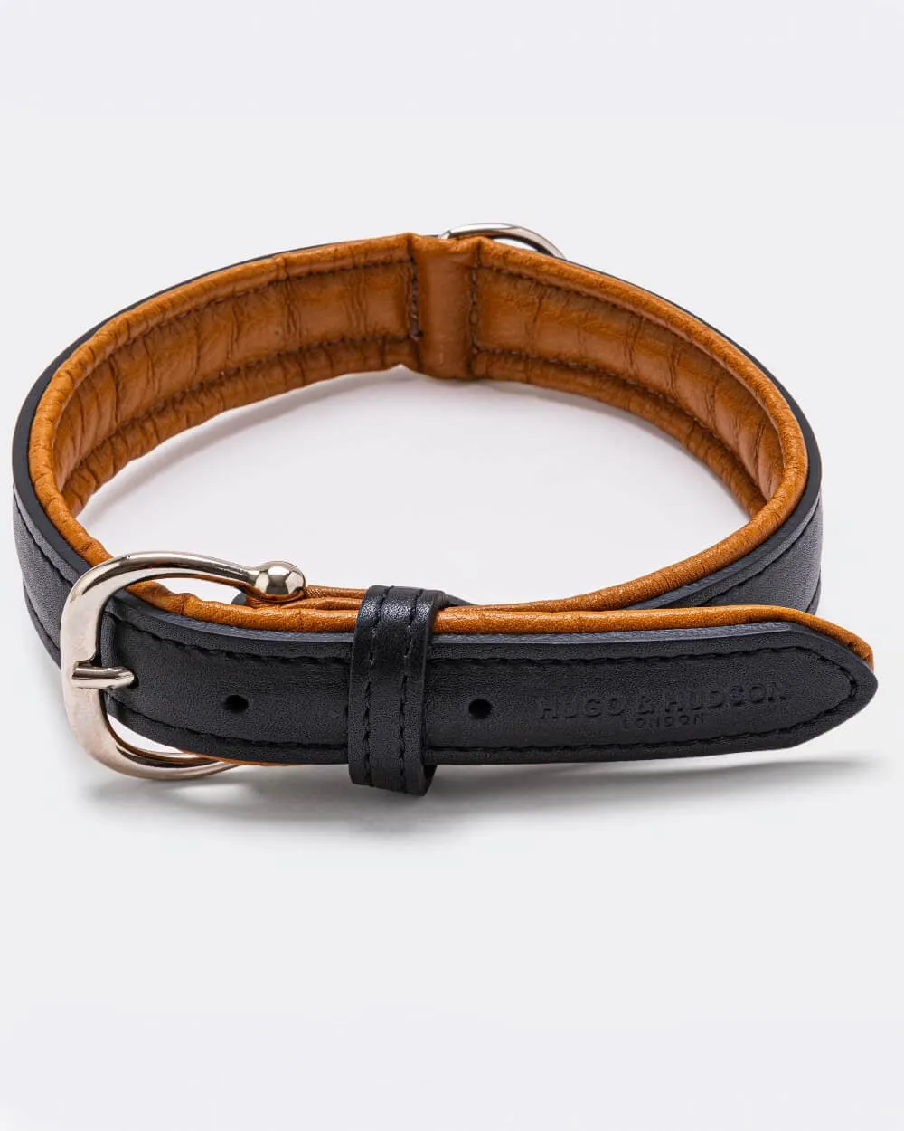 Padded Leather Dog Collar - Black and Brown