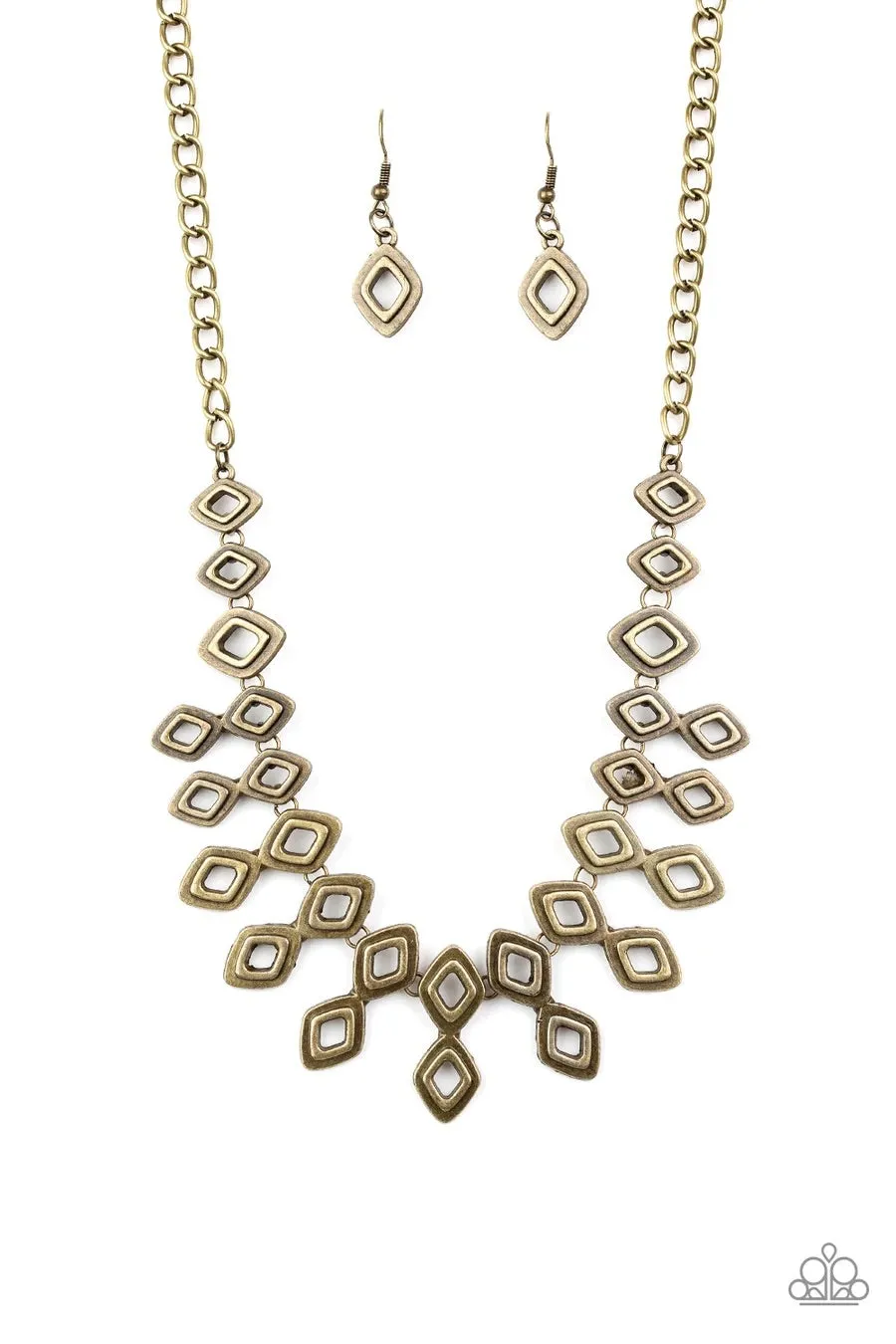 Paparazzi Geocentric - Brass Necklace