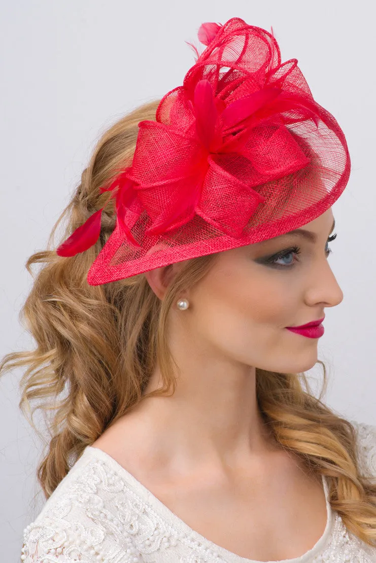 Penny Fascinator - Red