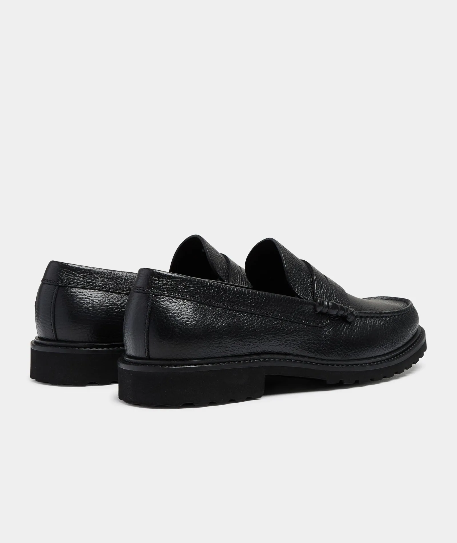 Penny Loafer - Black Tumbled Leather