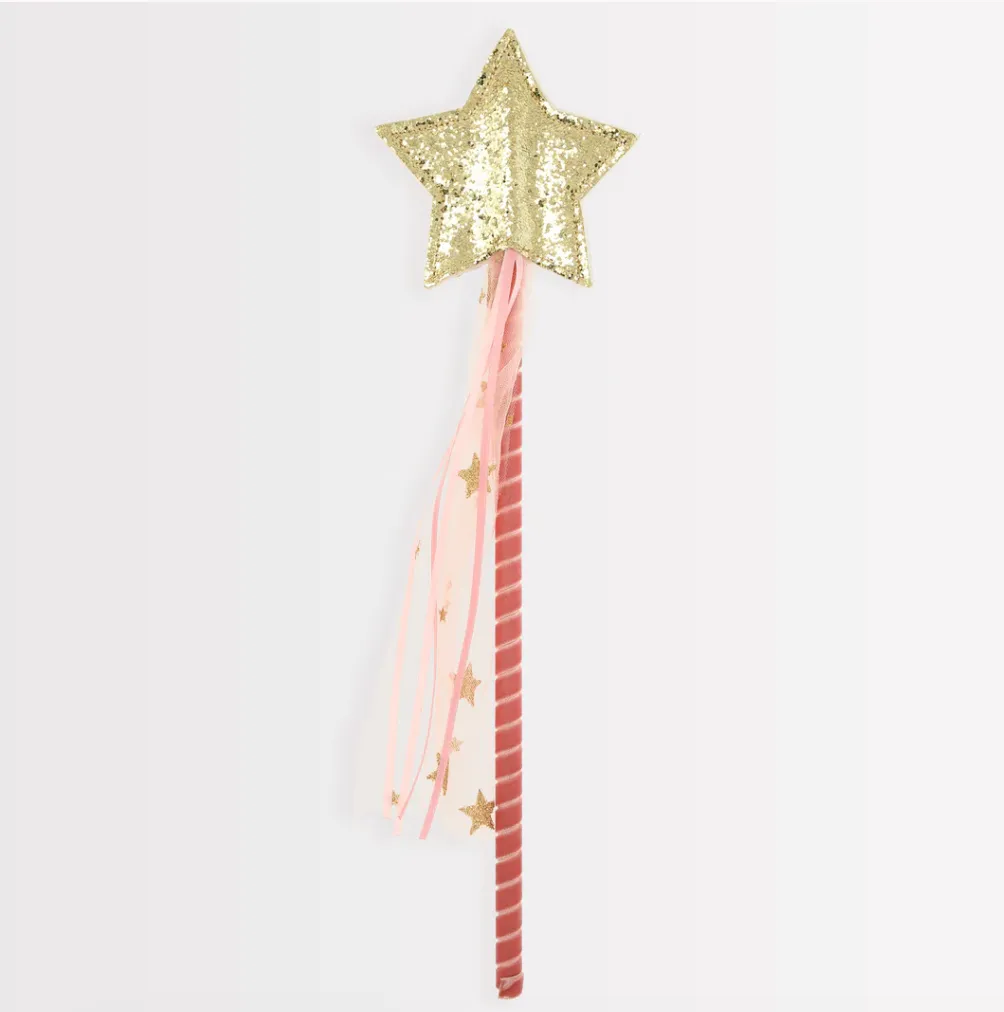 Pink Tulle Star Wand