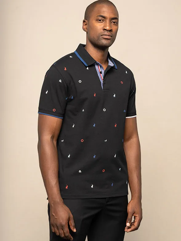 Polo 0041469 Mens Ss Logo Golfer Black