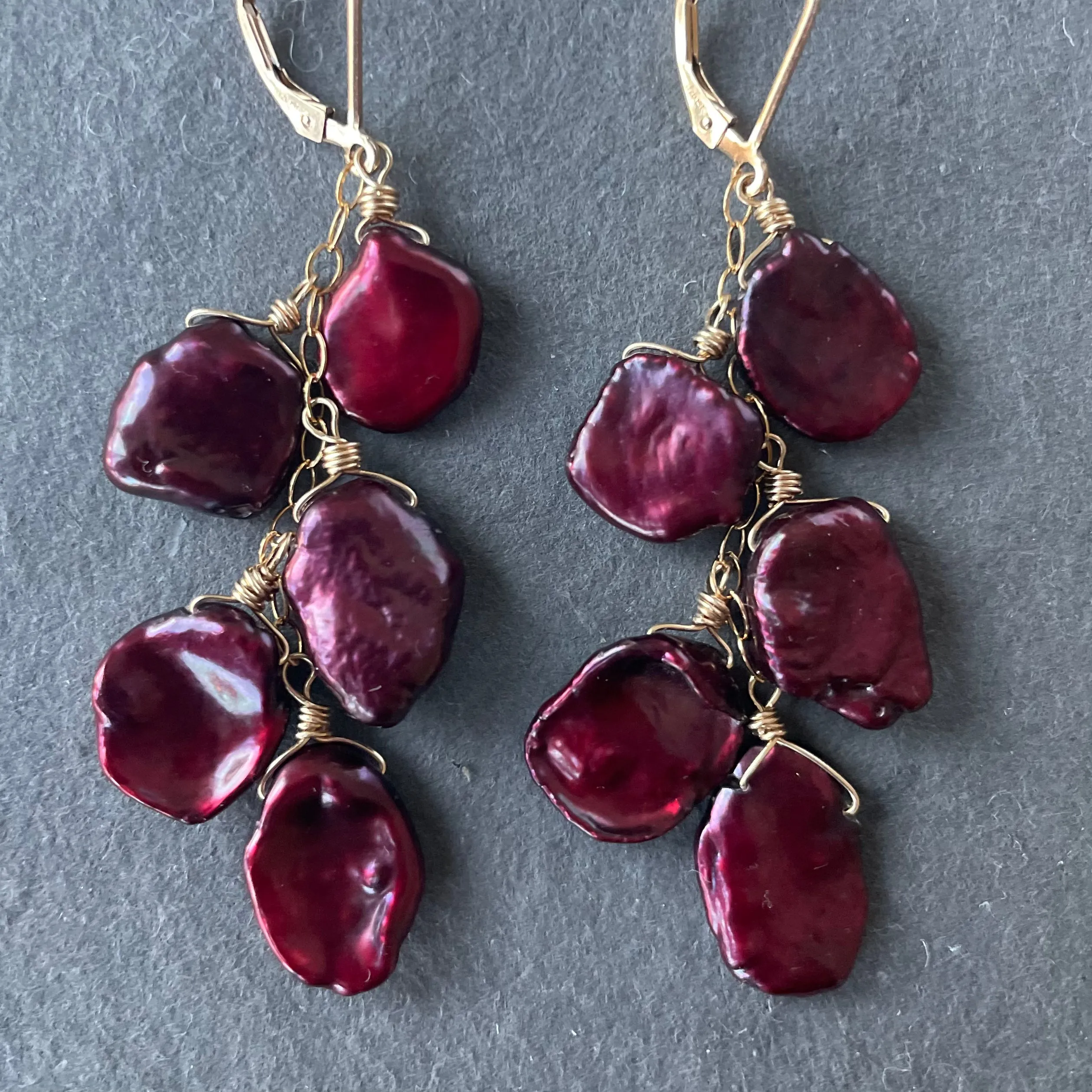 Pomegranate Splash Pearl Earrings