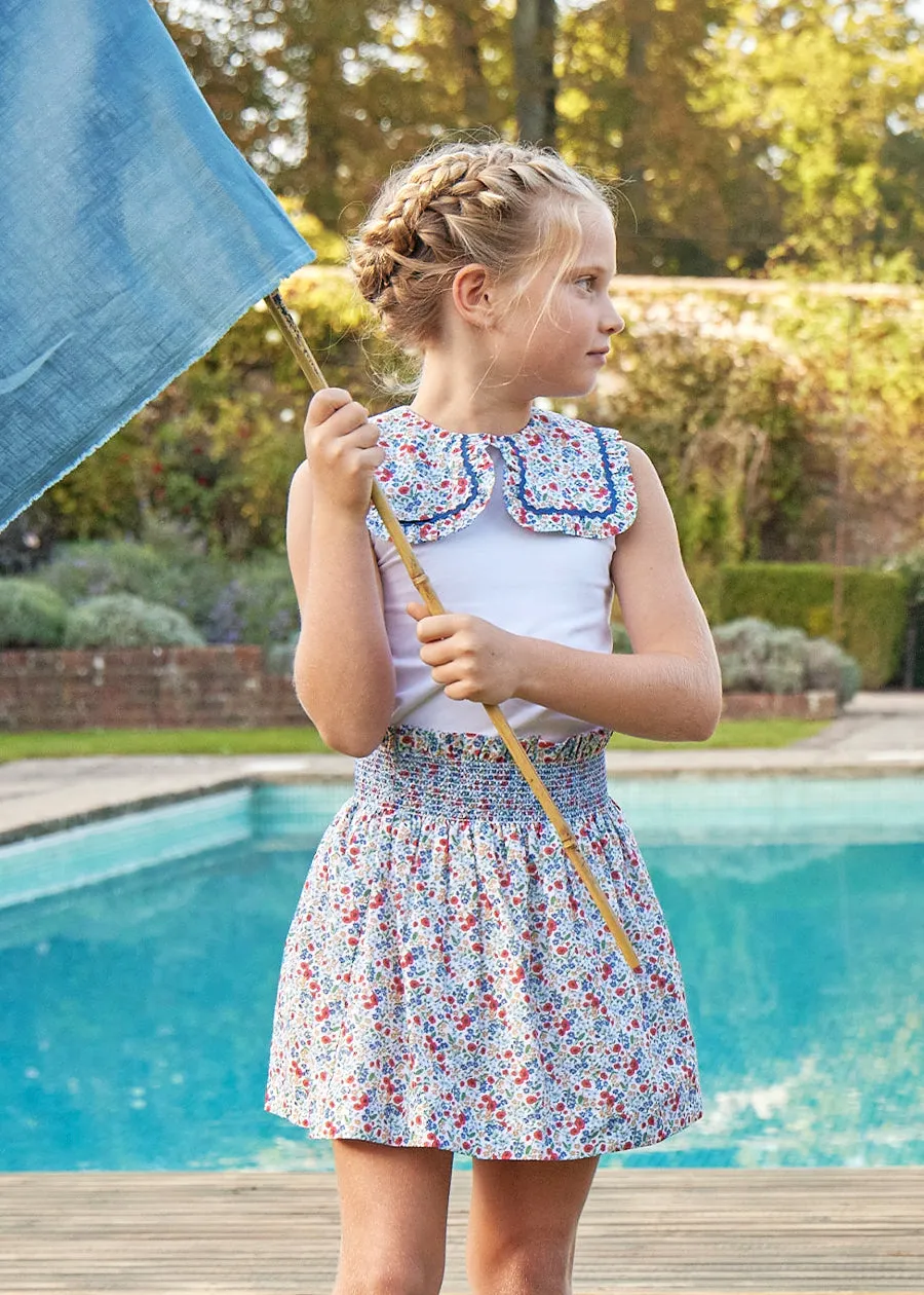 Poppy Floral Print Skirt With Smocked Waistband (3-10yrs)