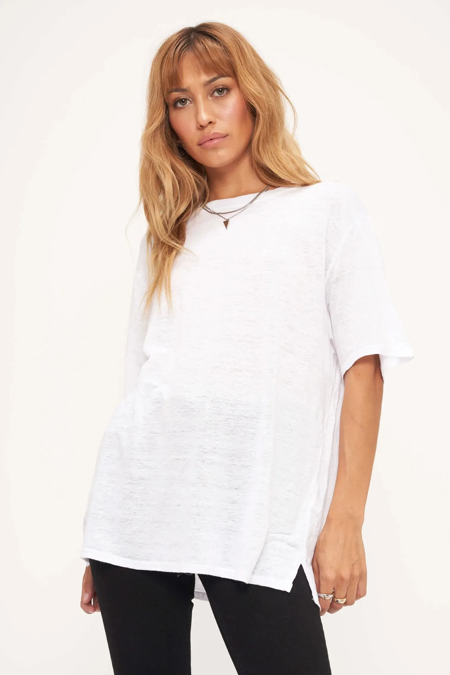 Project Social T Edie Linen Boyfriend Tee