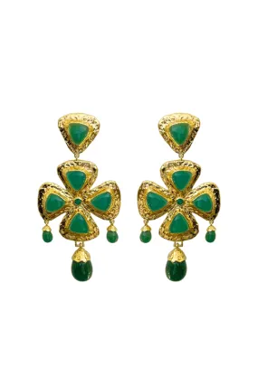 Rafaela Earrings Green Aventurine & Green Onyx