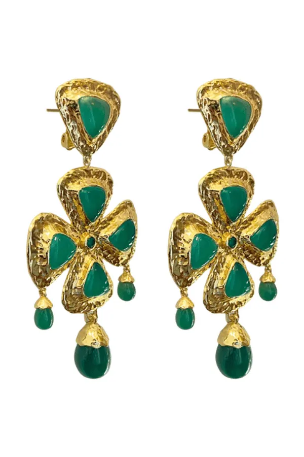 Rafaela Earrings Green Aventurine & Green Onyx