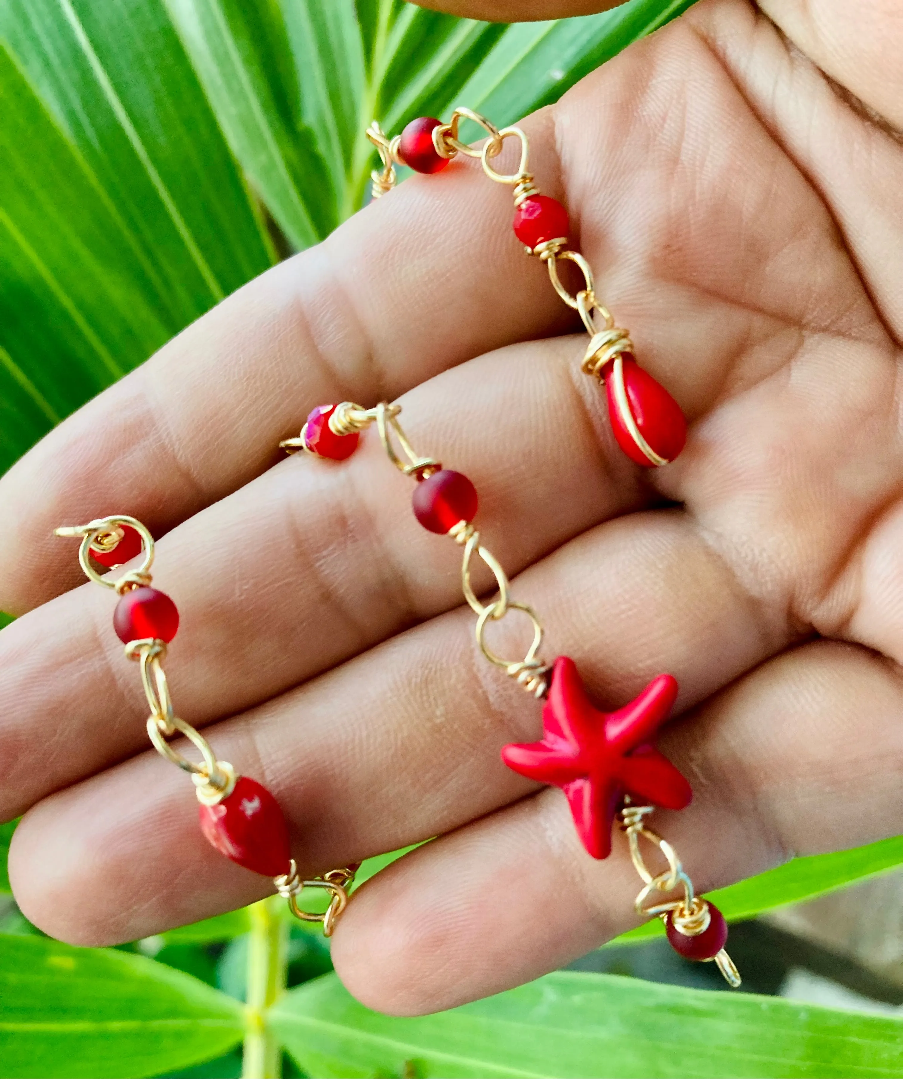 Red Coral Anklet