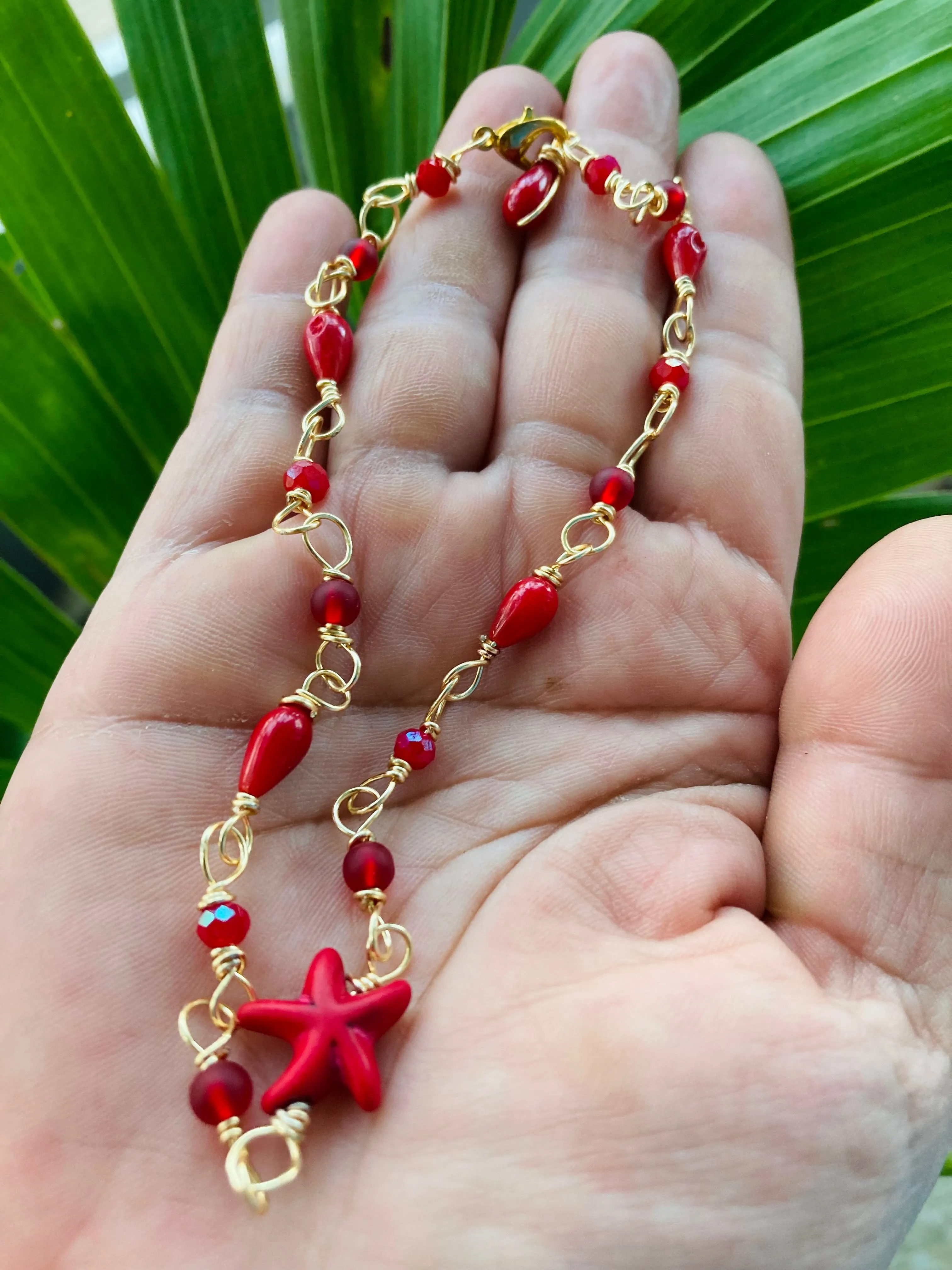 Red Coral Anklet