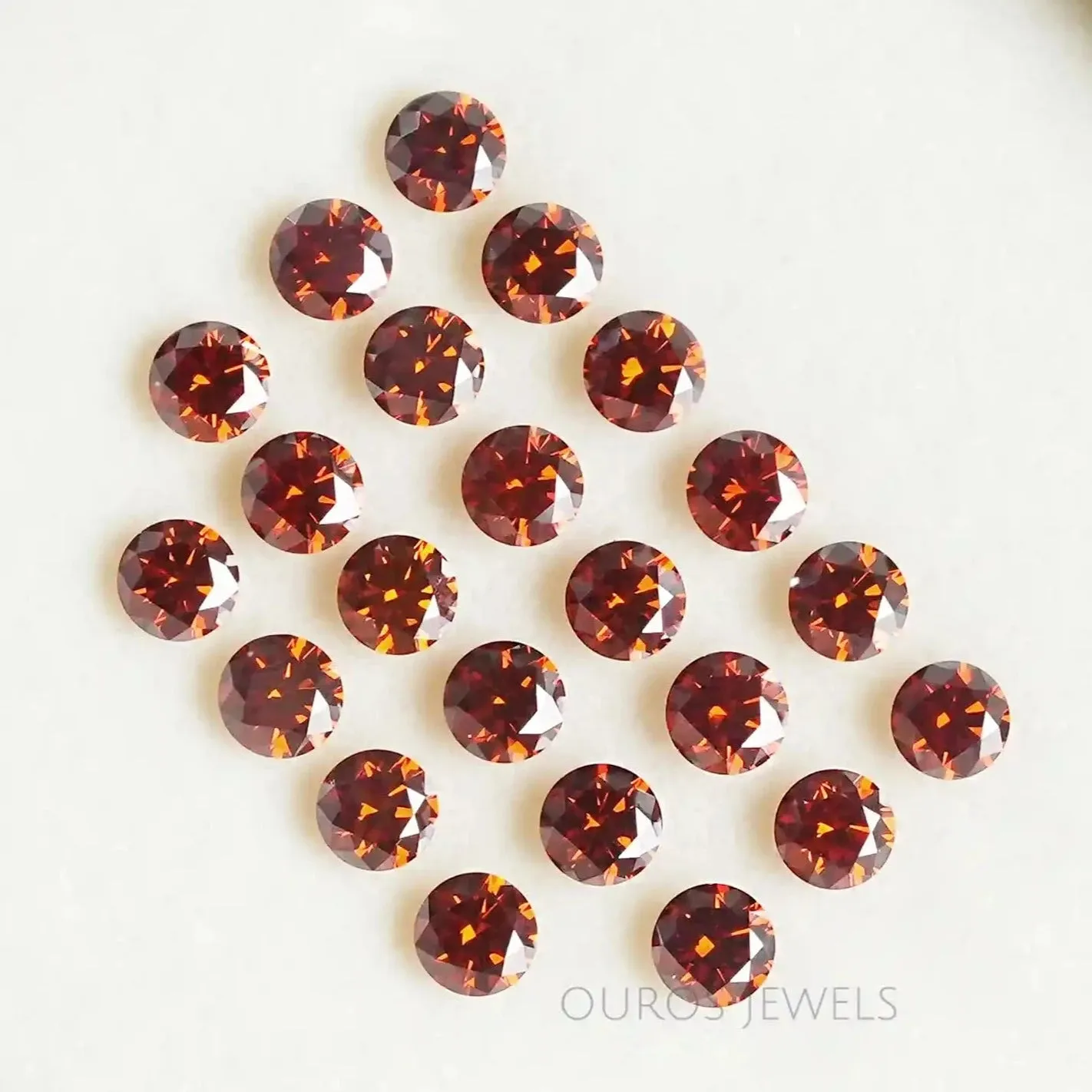 Red Round Cut Lab Grown Diamond