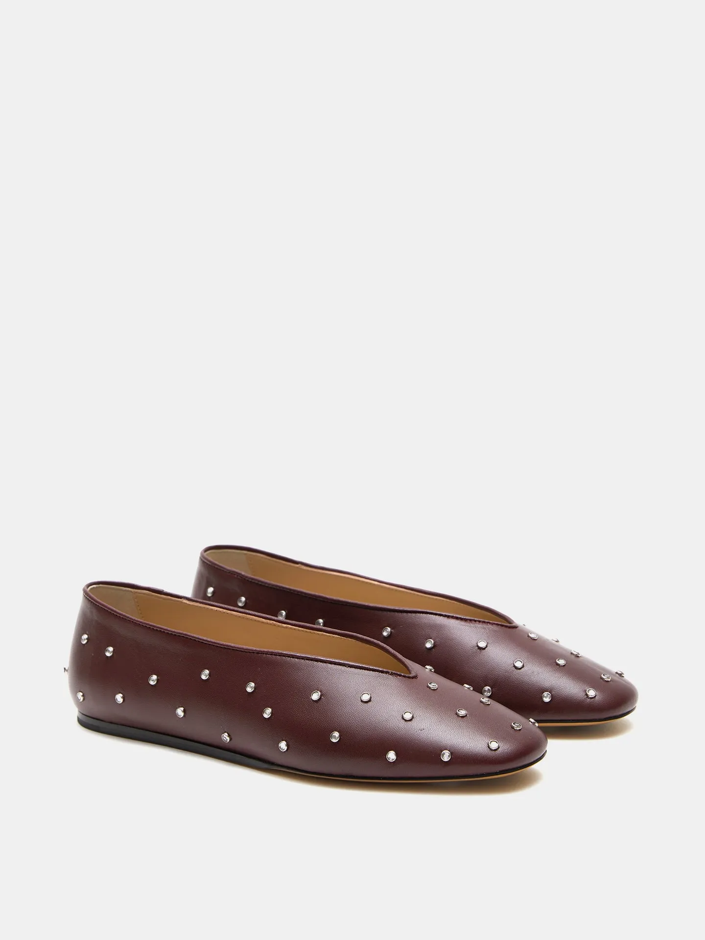 Regency Slipper / Oxblood Crystal Studded Leather