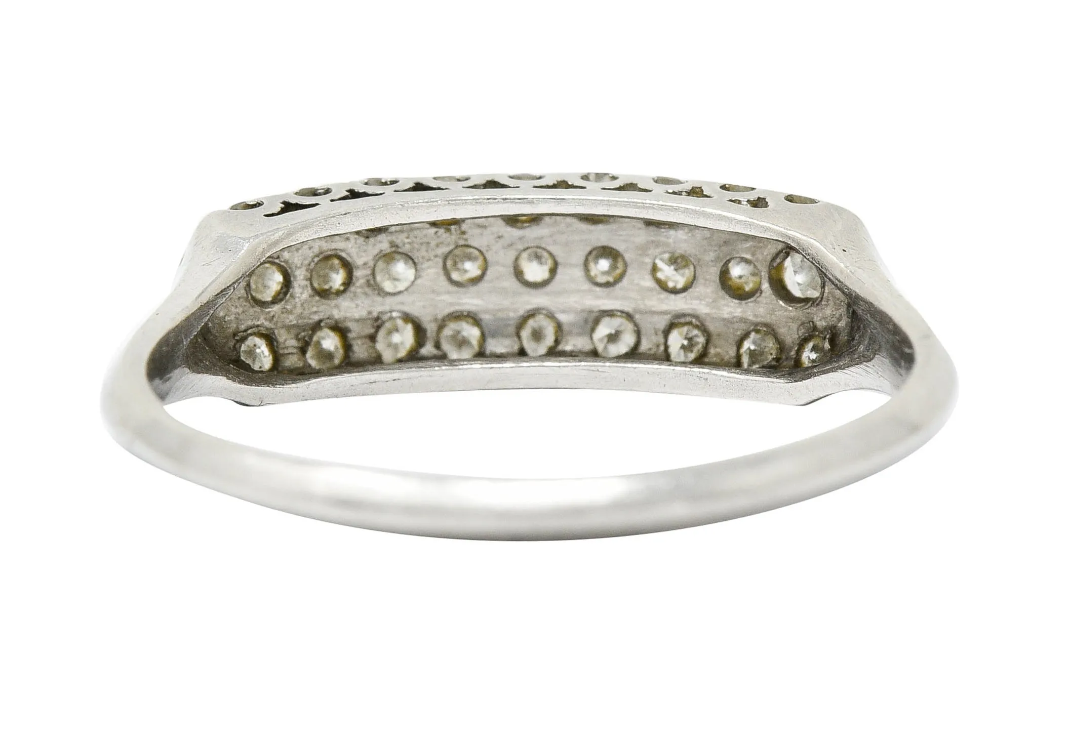 Retro 0.45 CTW Diamond Platinum Fishtail Band Ring