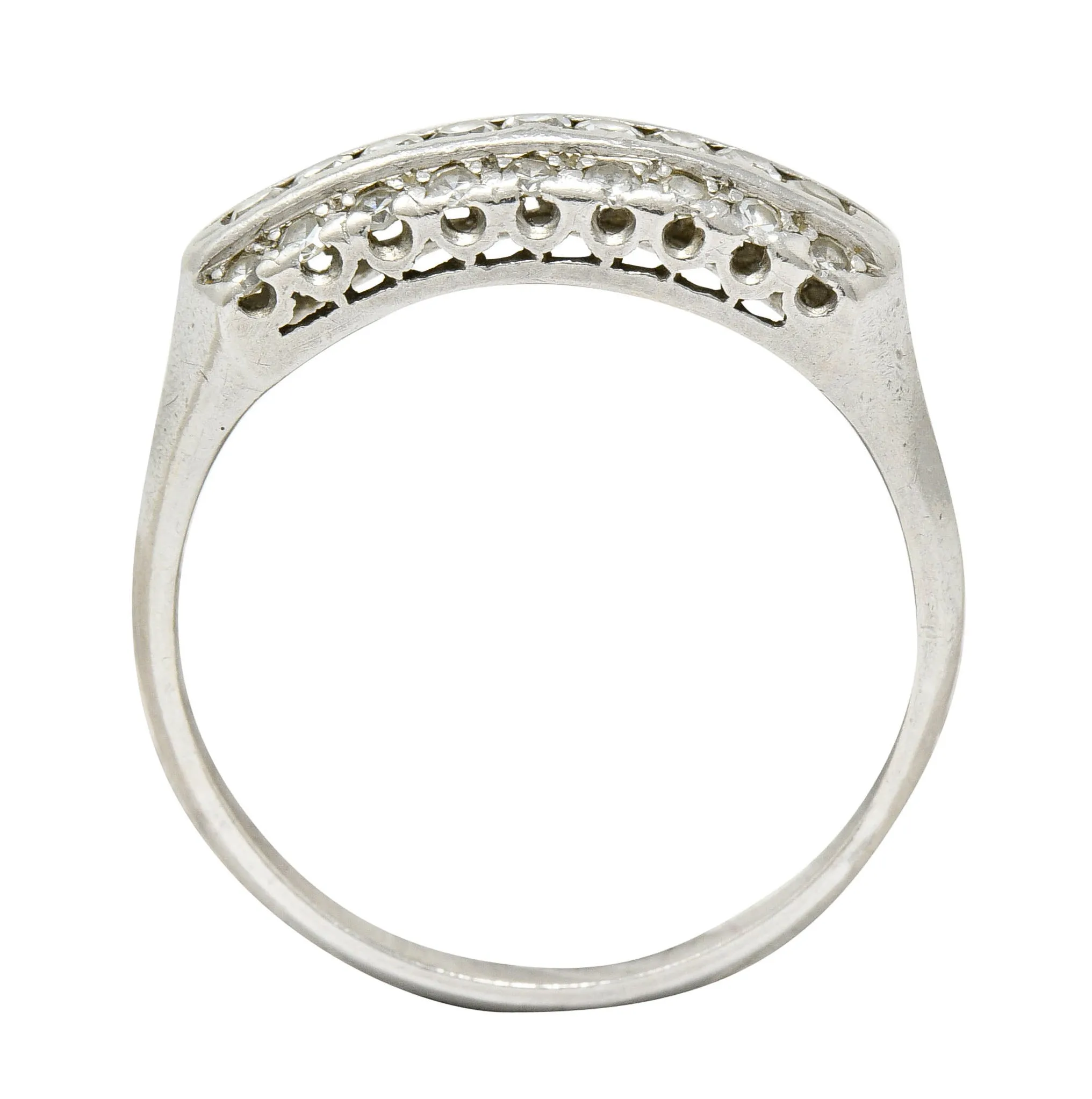 Retro 0.45 CTW Diamond Platinum Fishtail Band Ring