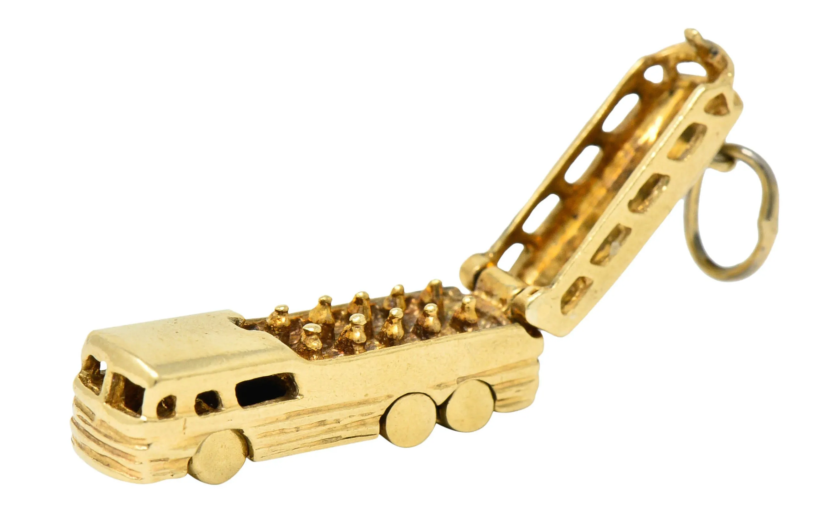 Retro 14 Karat Gold Articulated Scenicruiser Greyhound Bus Charm