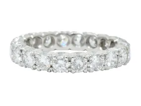 Retro 1.70 CTW Diamond Platinum Eternity Band Ring Circa 1950's