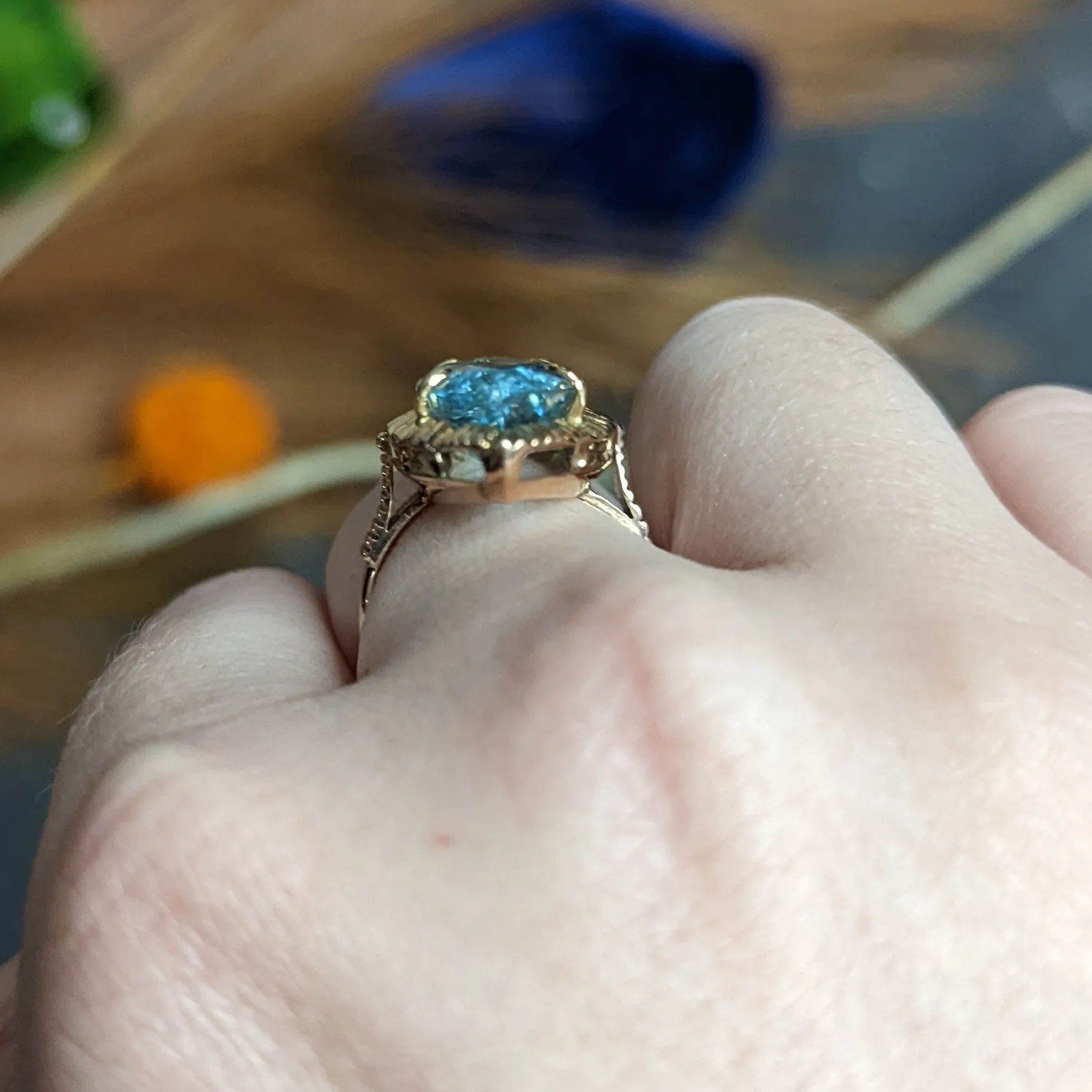 Retro 8.85 CTW Aquamarine 14 Karat Rose Gold Navette Ring