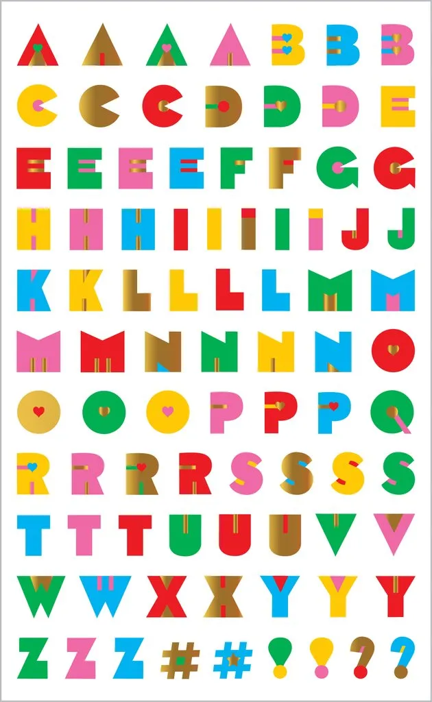 Retro Alphabet Stickers