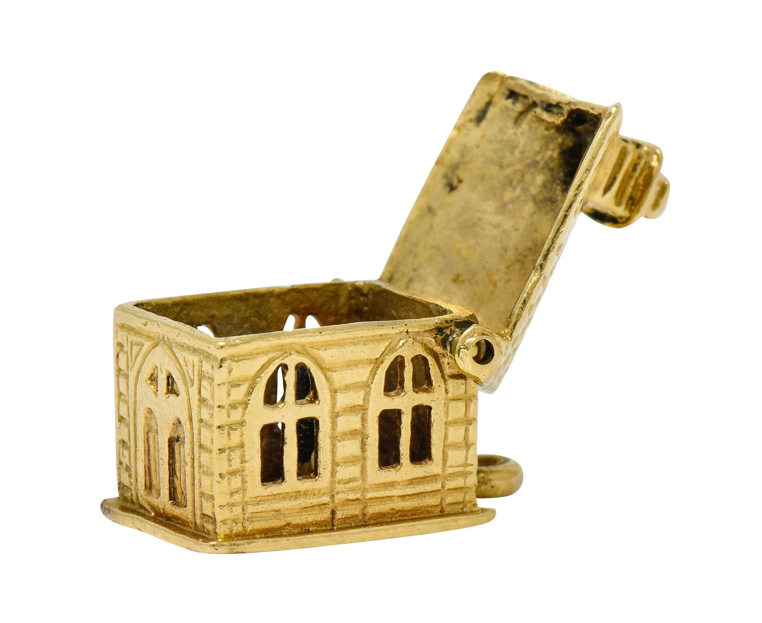 Retro Enamel 14 Karat Gold Chapel Charm