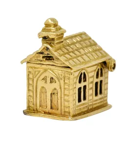 Retro Enamel 14 Karat Gold Chapel Charm