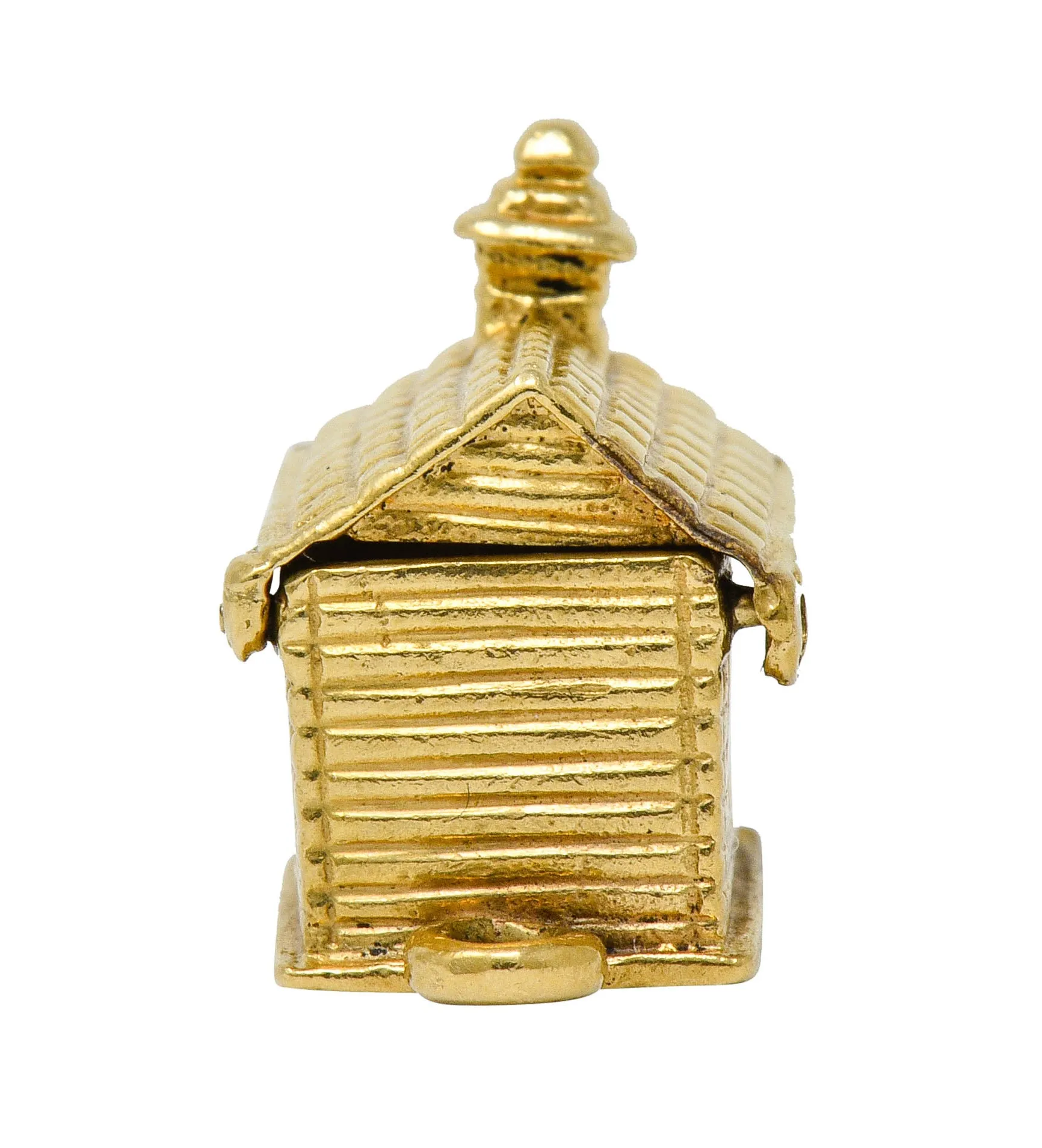 Retro Enamel 14 Karat Gold Chapel Charm