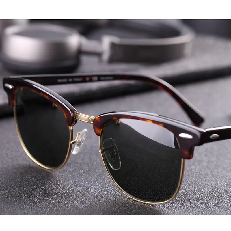 Retro Men's Semi-Rimless Gradient UV400 Driving Sunglasses