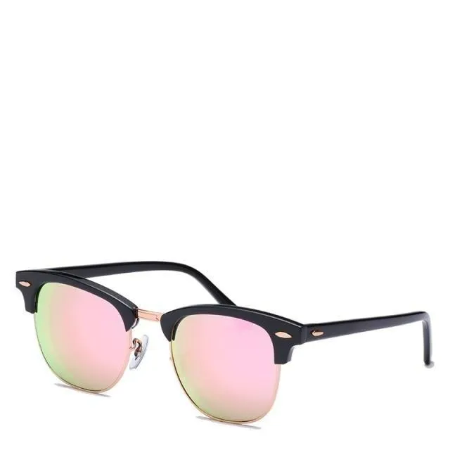 Retro Men's Semi-Rimless Gradient UV400 Driving Sunglasses