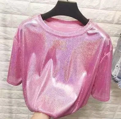 Retro Pink Glitter Top