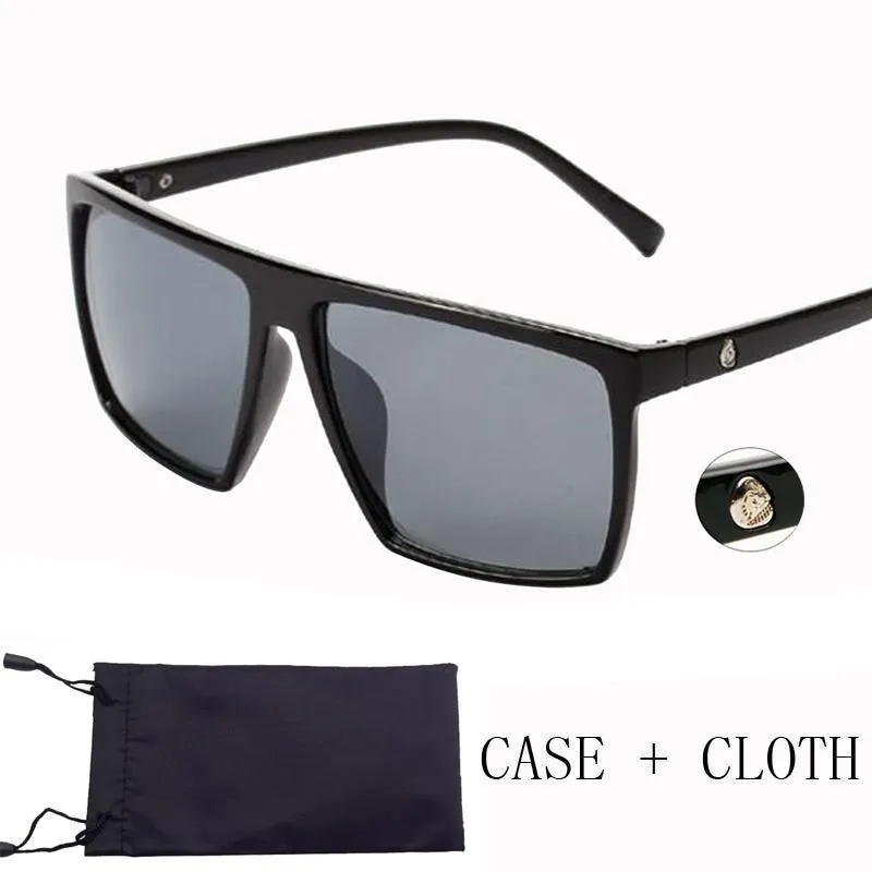 Retro Steampunk Skull Frame Square All Black Oversized Unisex Sunglasses