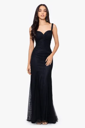 Rory Long Laced Rouched Gown