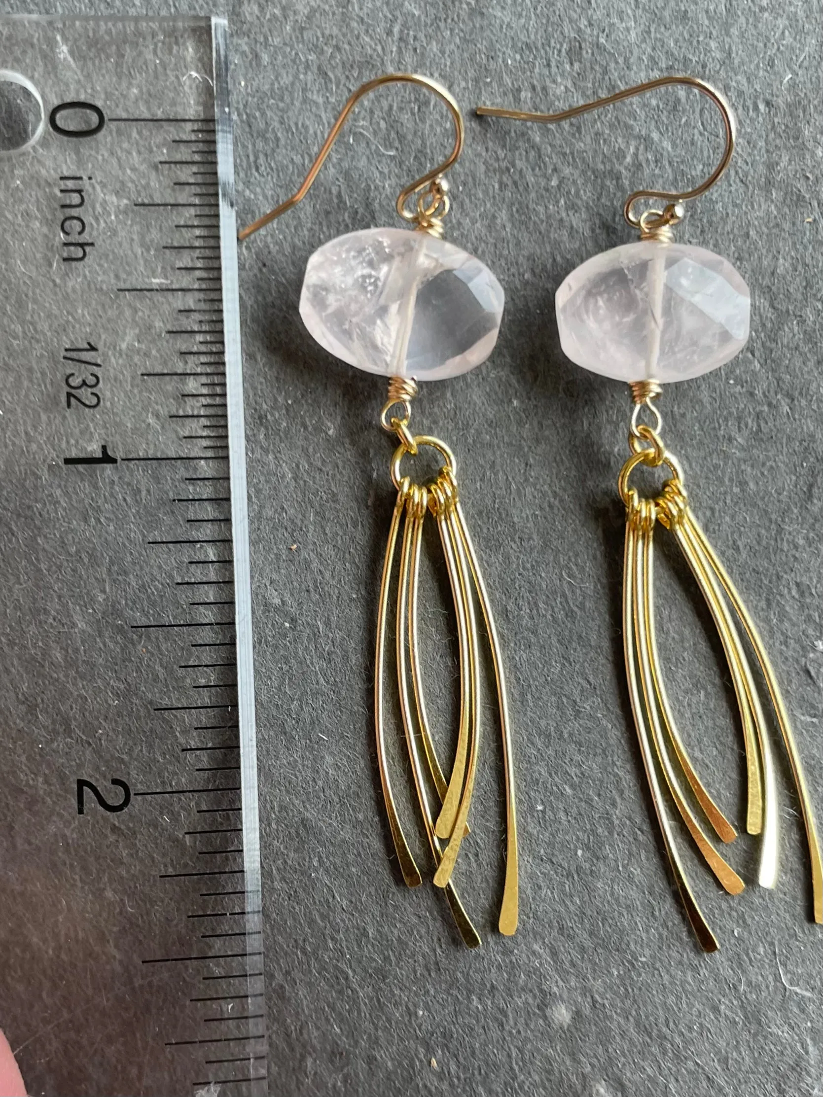 Rose Quartz Tassel Earrings