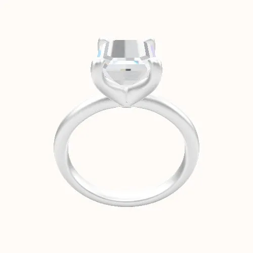 Rounded Solitaire Engagement Ring With Four Prong Head