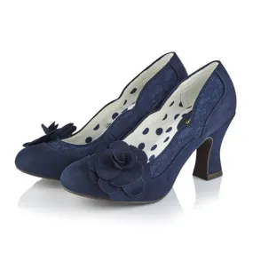 Ruby Shoo Navy Blue Heeled Corsage Court Shoes