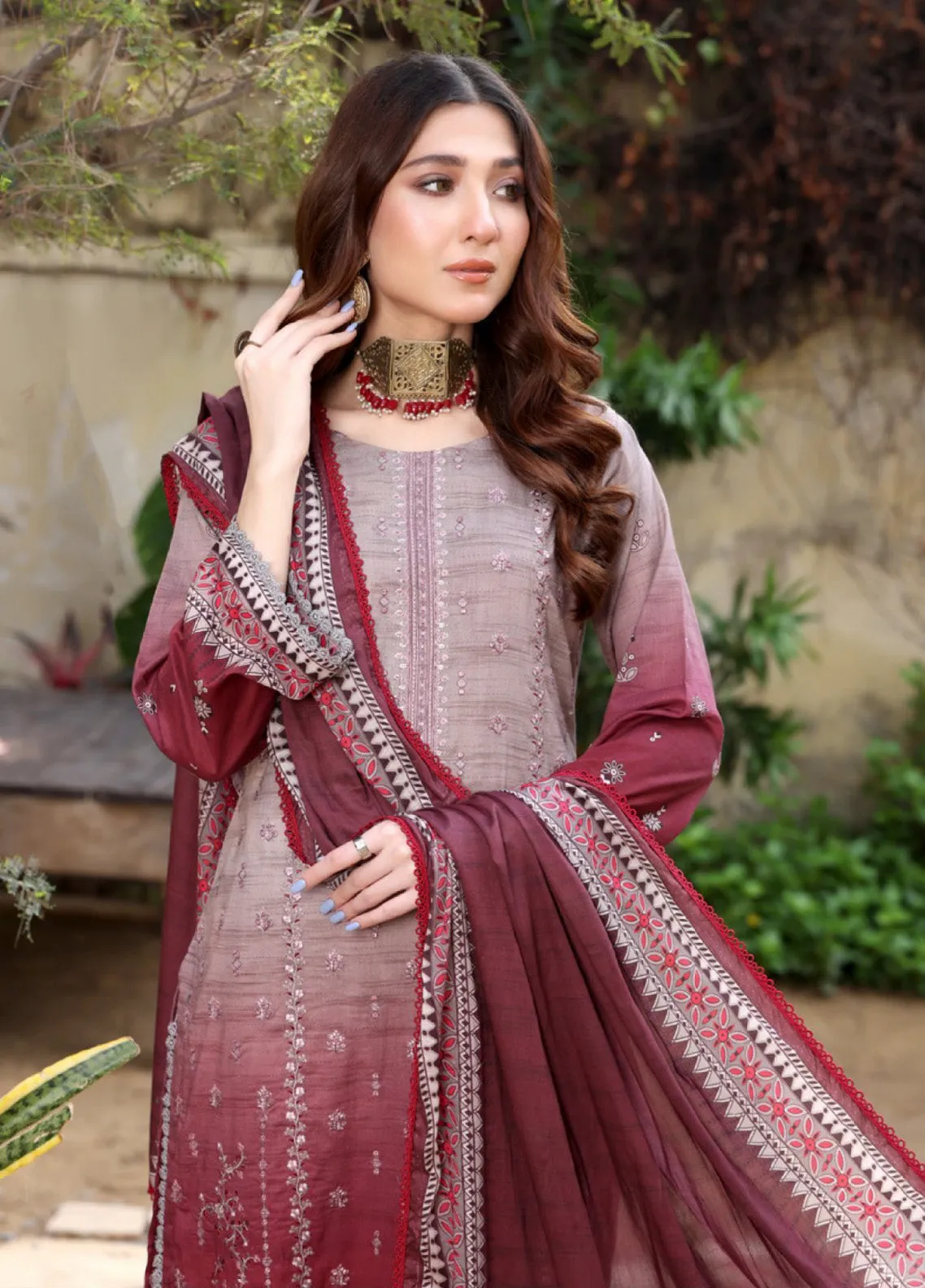 Satrangi By Schick Sequins Embroidered Digital Lawn 3 Piece Unstitched Suit S24SEDL-02