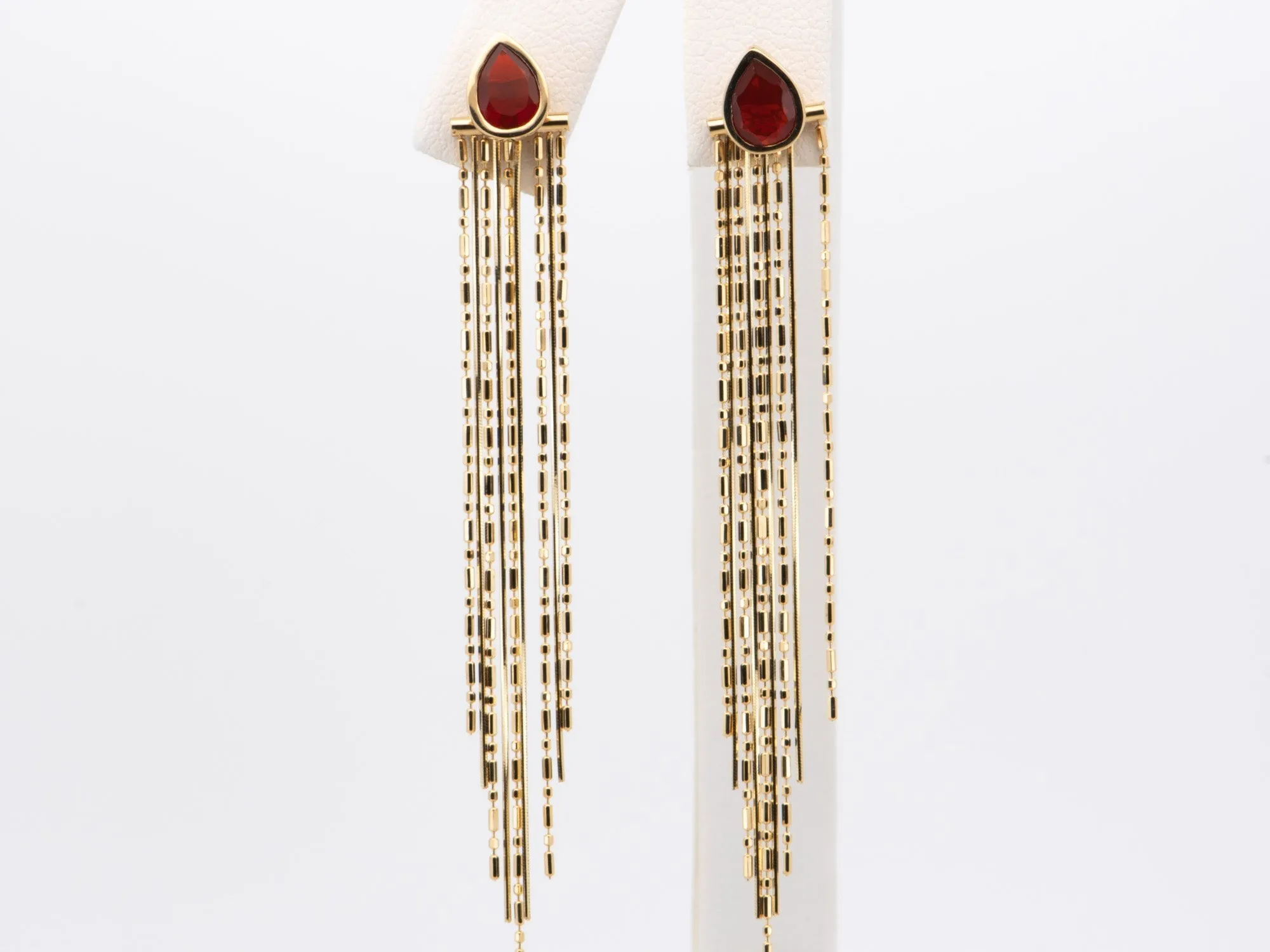 Solid 18K Gold 2.5 Long Fringe Earring Dangles 3g+ R3234