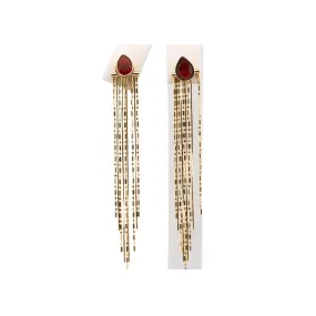 Solid 18K Gold 2.5 Long Fringe Earring Dangles 3g+ R3234