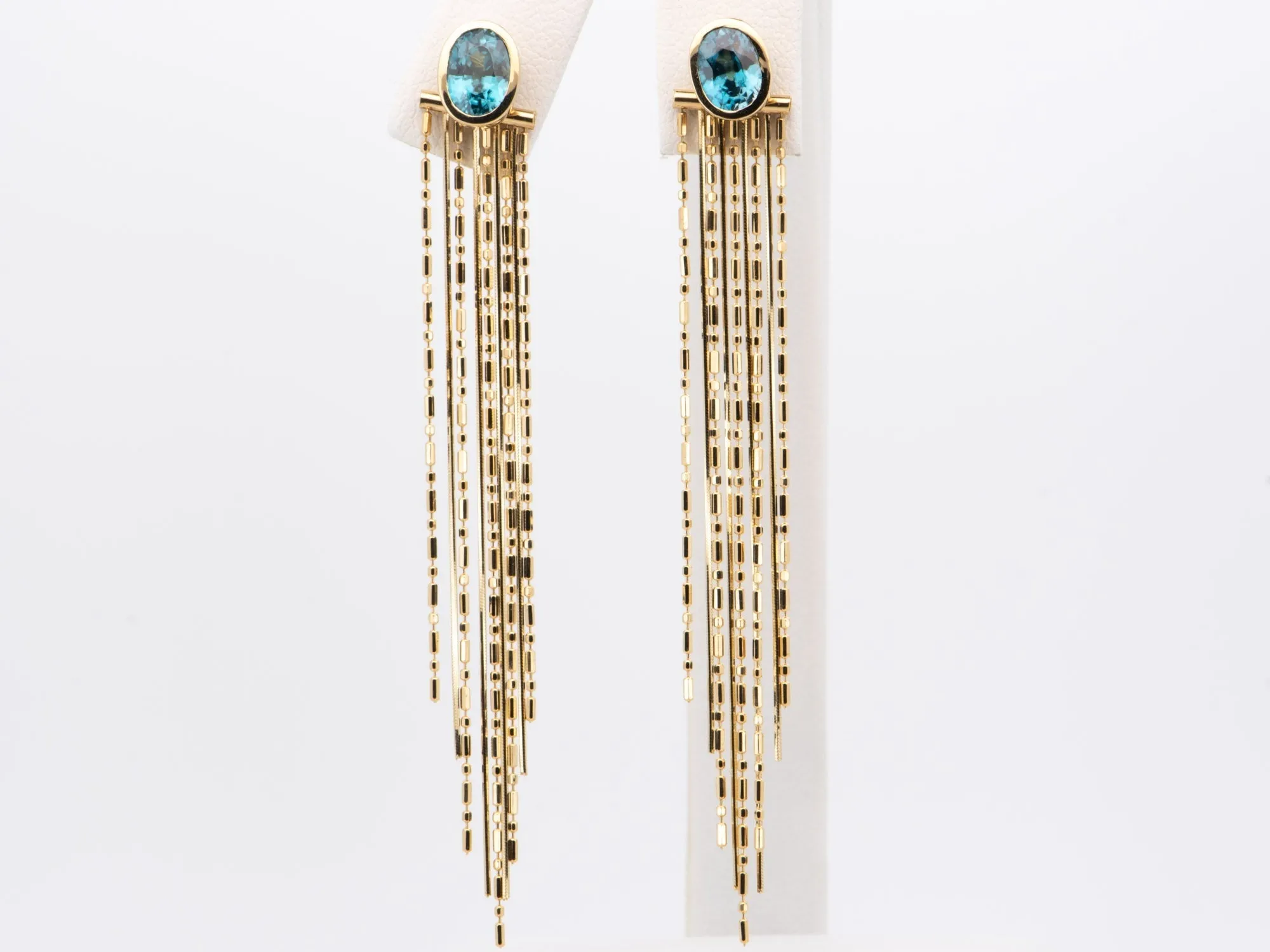 Solid 18K Gold 2.5 Long Fringe Earring Dangles 3g+ R3234