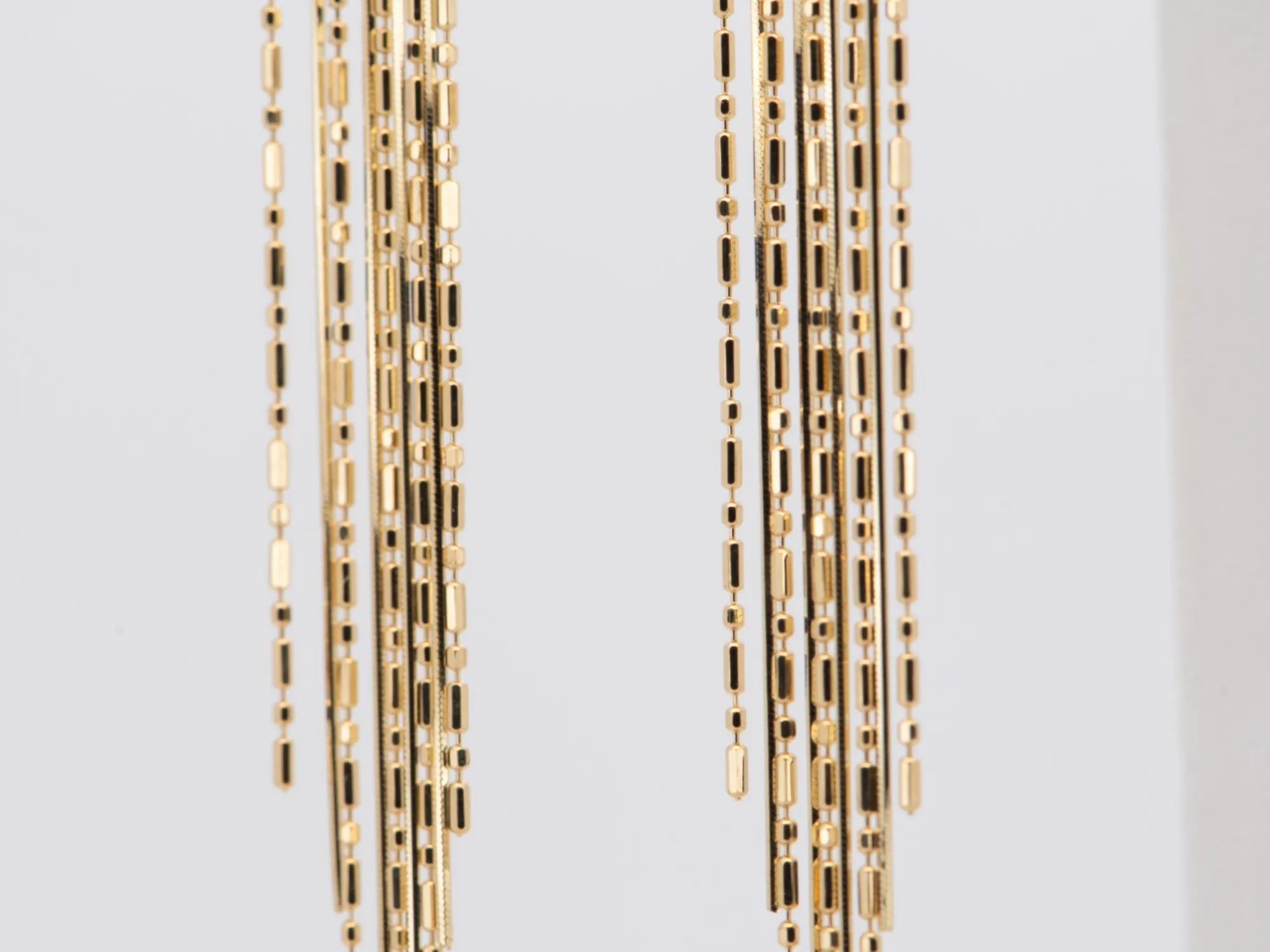 Solid 18K Gold 2.5 Long Fringe Earring Dangles 3g+ R3234