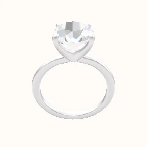 Solitaire Engagement Ring With Four Prong Head