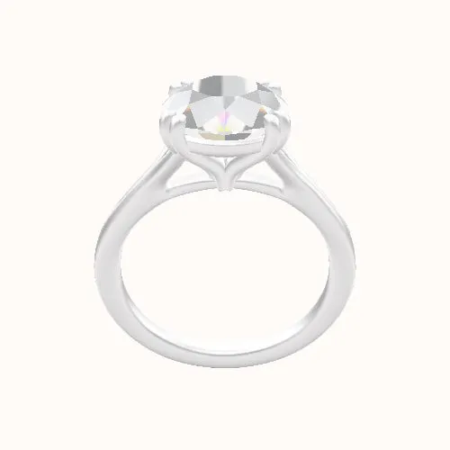 Split Cathedral Engagement Ring With Double Prongs Head